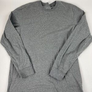Eddie Bauer Tshirt Mens Medium Gray Crew Neck Long Sleeve